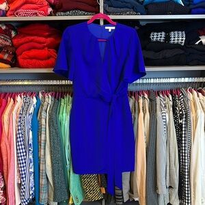 Harlyn blue front tie back zipper closure dress size S